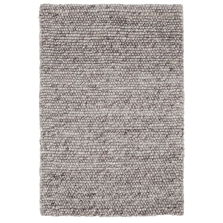 Latte Gray Flat Woven Handmade Wool and Viscose Rug 10' x 14'