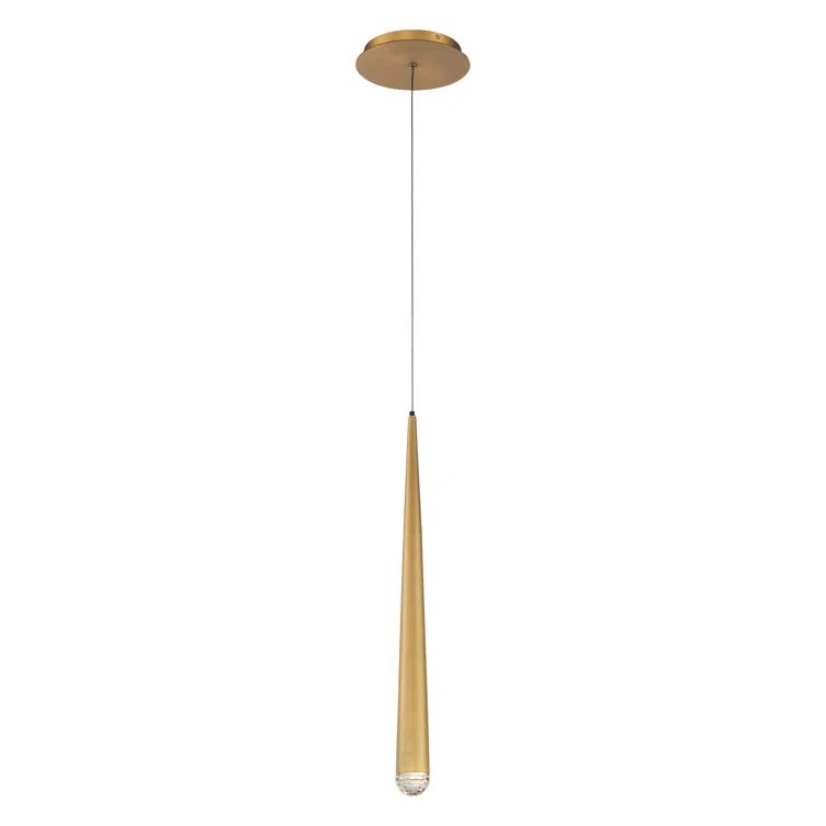 Aged Brass Crystal LED Indoor/Outdoor Pendant Light