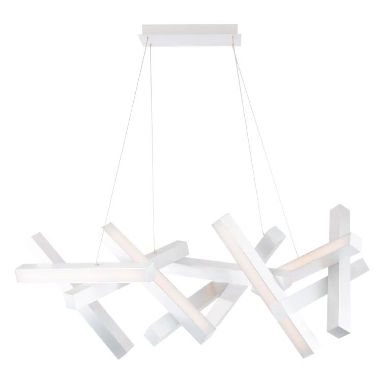 Sleek Black and Crystal 11-Light LED Geometric Chandelier