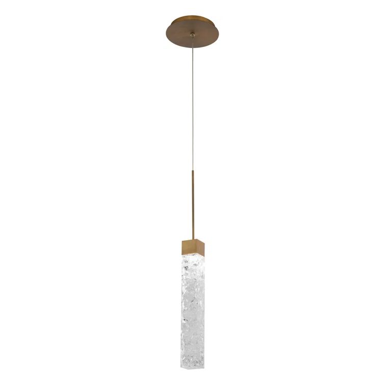 Aged Brass Crystal LED Mini Pendant Light