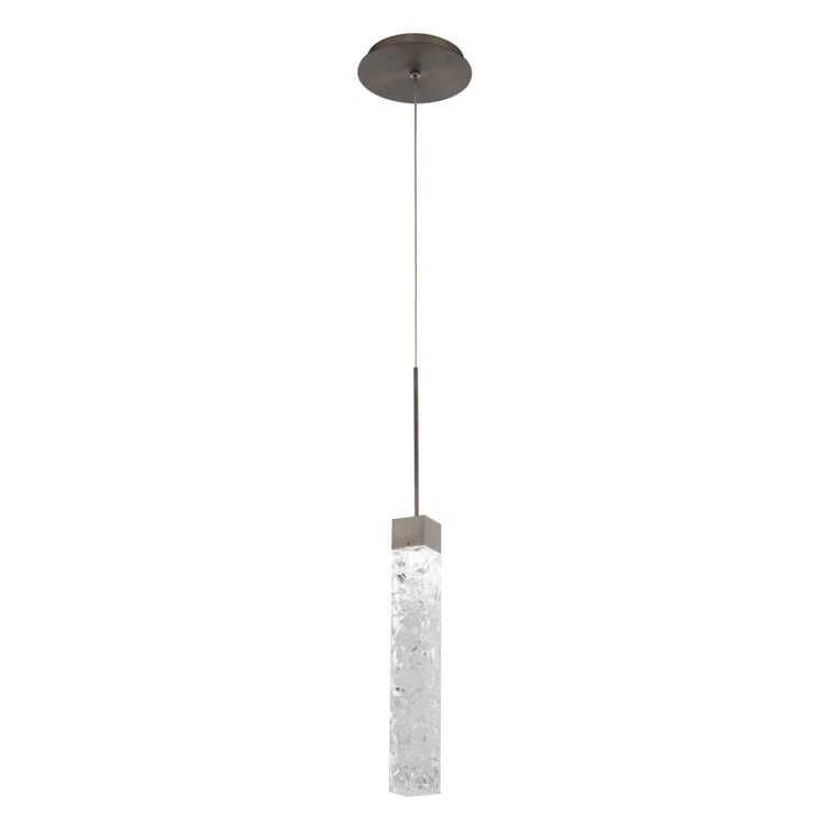 Antique Nickel Mini LED Pendant with Reclaimed K5 Crystal