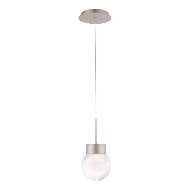 Satin Nickel Mini Globe LED Pendant Light