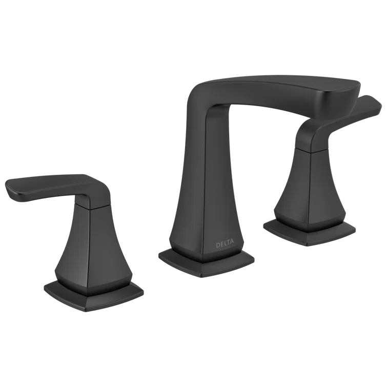 Delta Vesna Matte Black Widespread 2-Handle WaterSense Bathroom Faucet