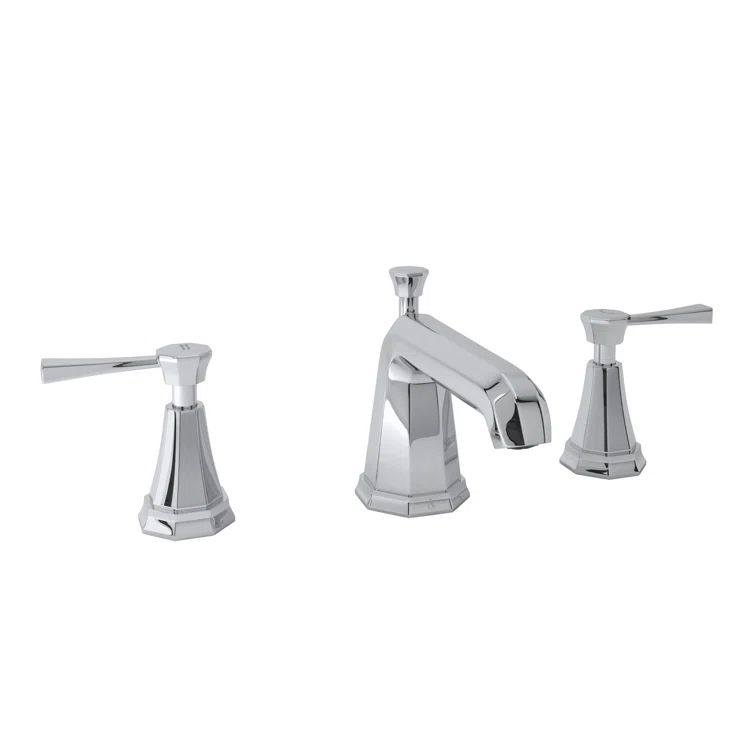 Elegant Polished Nickel Widespread Faucet with Brass Handles