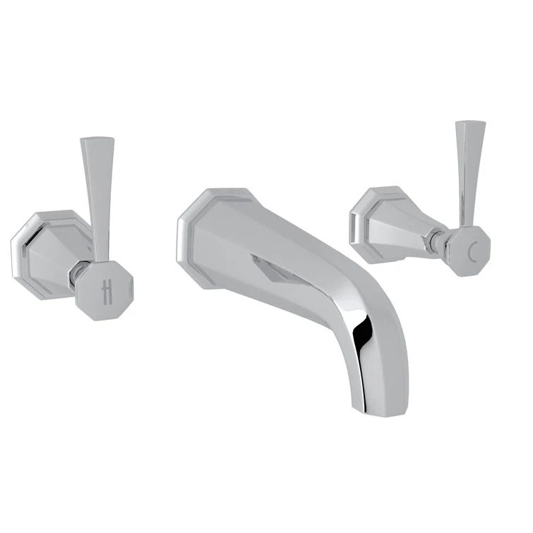 Elegant Deco Polished Nickel Wall-Mounted Faucet in Chrome
