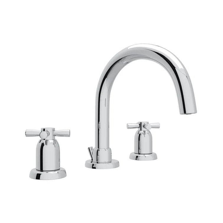 Polished Nickel Brass Widespread Bathroom Faucet with Drain Assembly