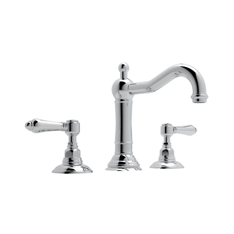 Polished Nickel Widespread Brass Bathroom Faucet with Porcelain Handles