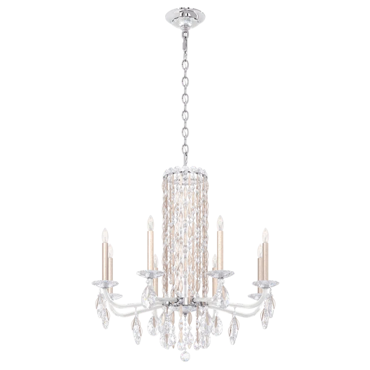 Sarella Heritage Crystal 8-Light Antique Silver Chandelier