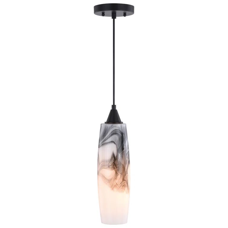 Milano Oil Rubbed Bronze Mini Pendant Light with Hand-Blown Glass