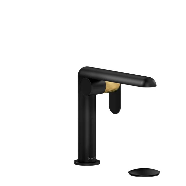 Ciclo Black and Brushed Gold Single Hole Bathroom Faucet