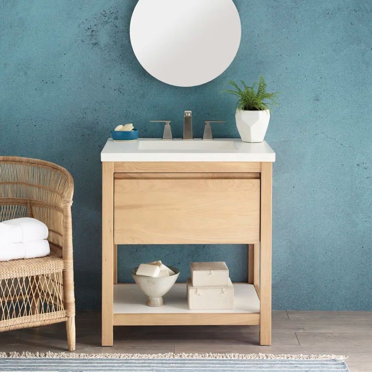 Solace Sunrise Oak 30" Freestanding Single Vanity Base