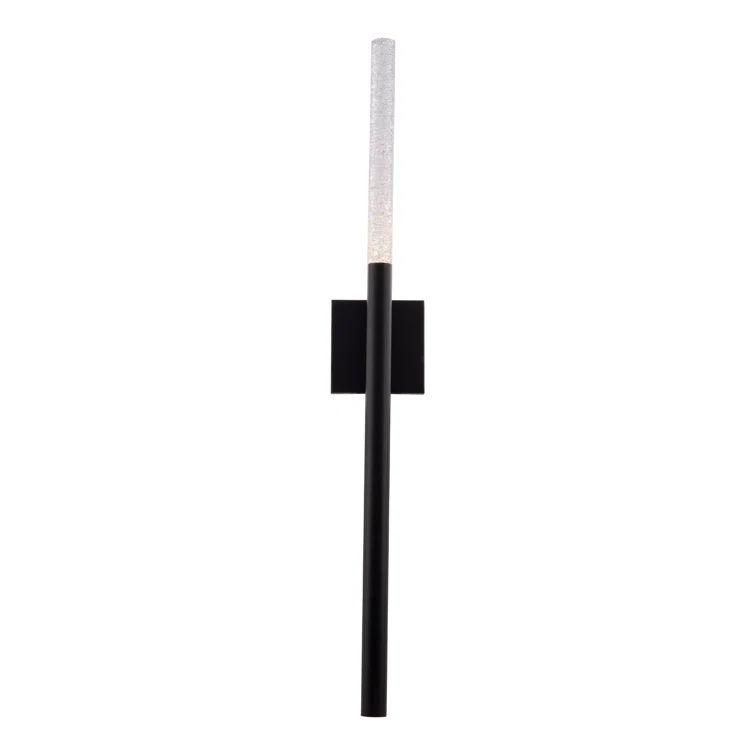 Sleek Black Aluminum LED Wallchiere with Clear Piastra Art Glass
