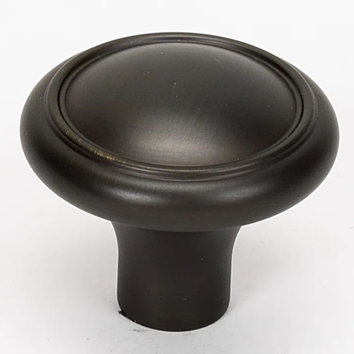 Chocolate Bronze Round Traditional Cabinet Knob with Mounting Hardware
