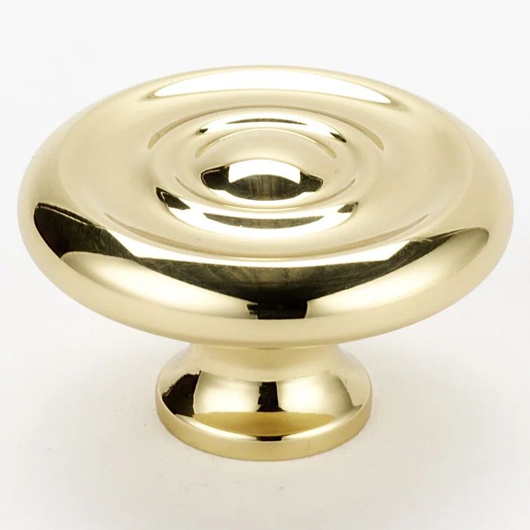 Polished Brass Traditional Mushroom Cabinet Knob