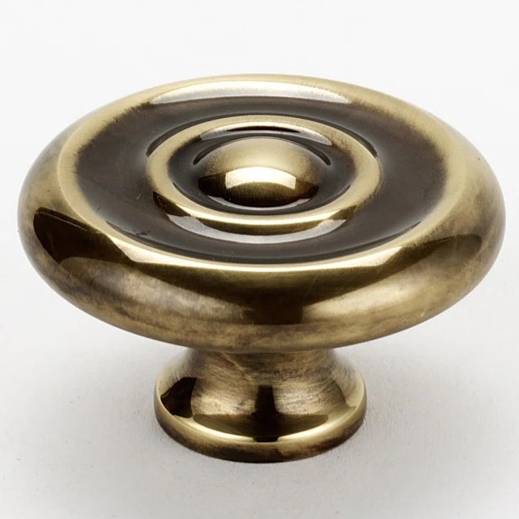 Polished Antique Brass Traditional Cabinet Knob