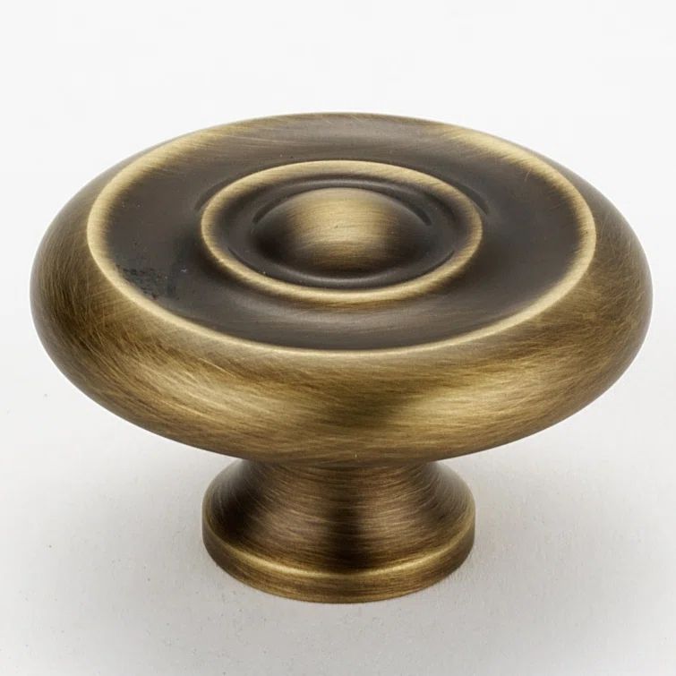 Antique English Matte Brass Traditional Cabinet Knob