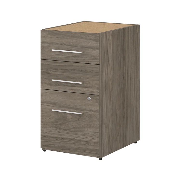 Modern Hickory 16'' Wide 3-Drawer Lockable File Cabinet