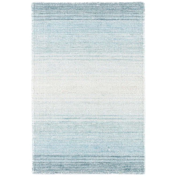 Sky Blue Hand Knotted Polyester 8' x 10' Rug
