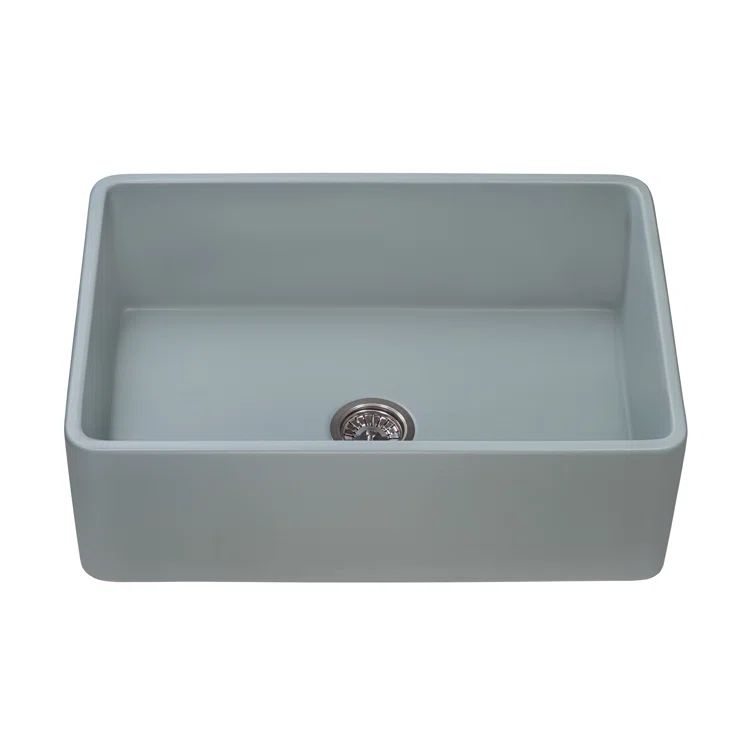 Horizon Gray Fireclay Farmhouse Apron-Front Kitchen Sink