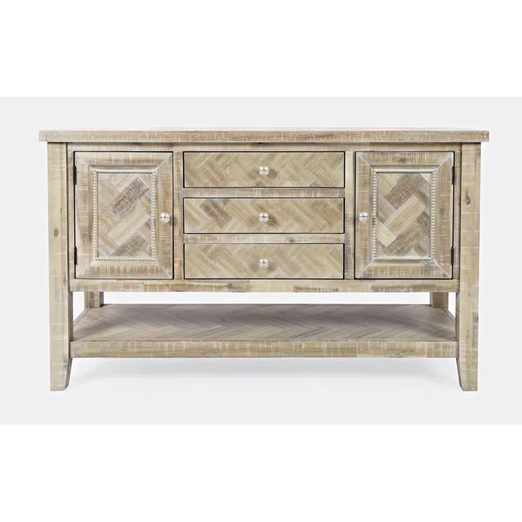 Fairview Transitional 54'' Distressed Acacia Chevron Sideboard