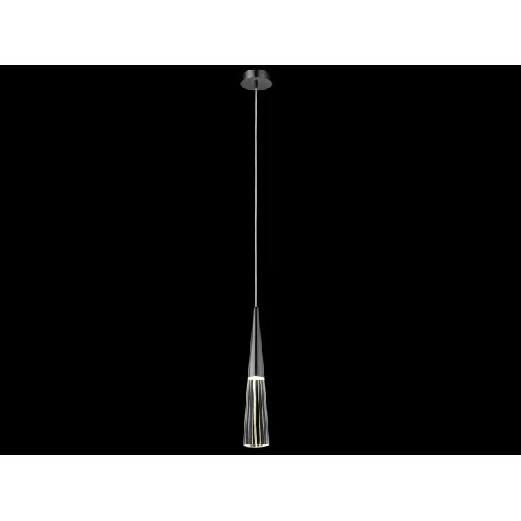 Gun Metal Crystal Mini Pendant Light with LED Bulb