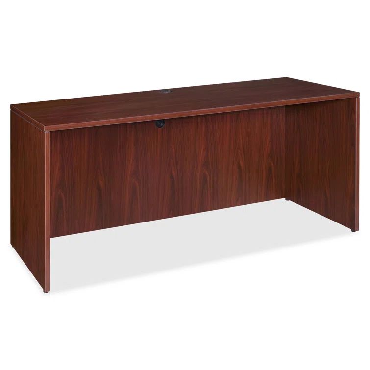 Lorell Essentials Mahogany 68.5" Credenza with Drawer and Filing Cabinet