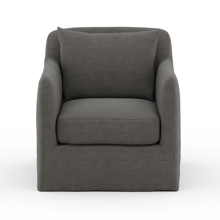 Charcoal Gray Swivel Dining Chair with Cushions
