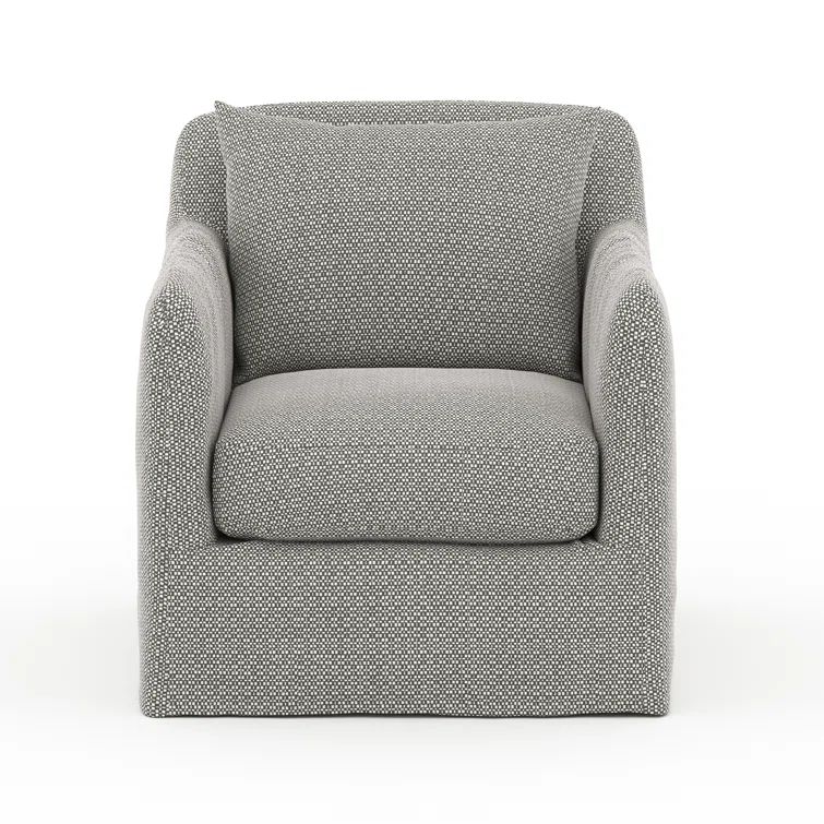 Gray Swivel Dining Chair with Cushions