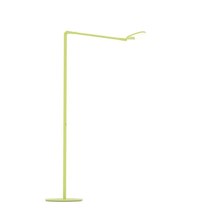 Matte Leaf Green Adjustable LED Swing Arm Floor Lamp