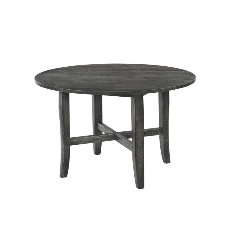 Gray Round Reclaimed Wood Farmhouse Dining Table