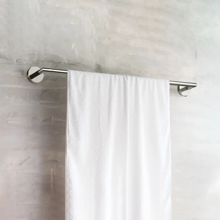 Polished Chrome Contemporary 24" Wall Mounted Towel Bar