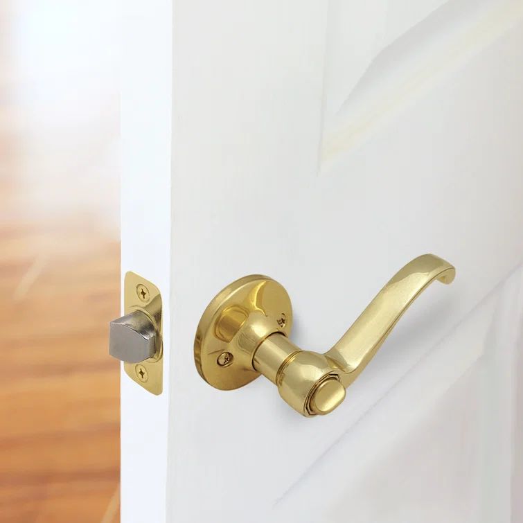 Polished Brass Classic Wave Privacy Door Lever