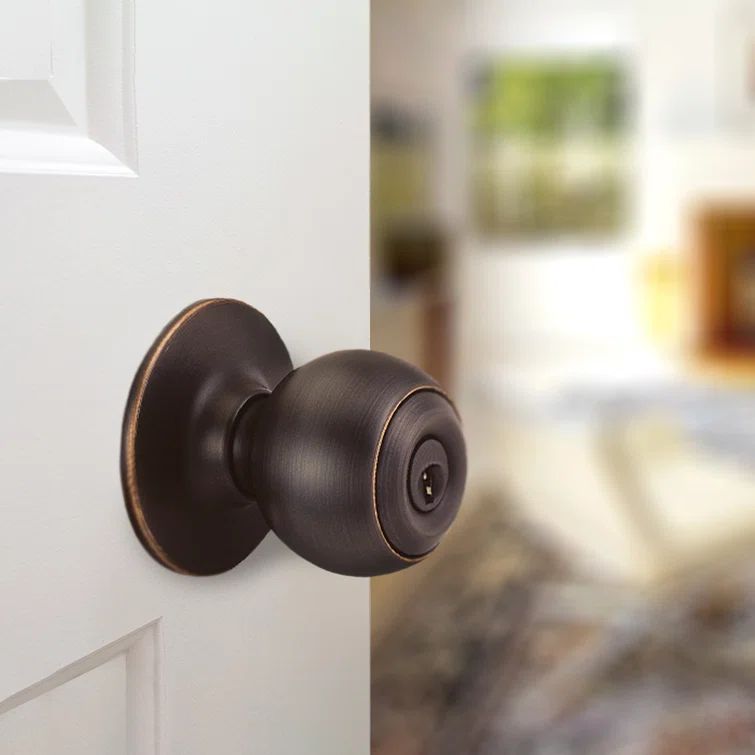 Oil Rubbed Bronze Ball Keyed Entry Door Knob