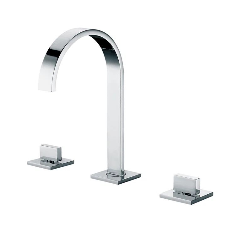 Polished Chrome Gooseneck 6.19" Widespread Bathroom Faucet