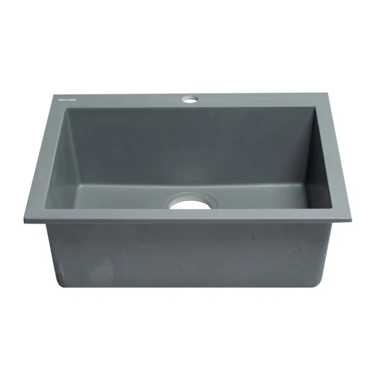 Titanium Gray Granite Composite Single Bowl Kitchen Sink