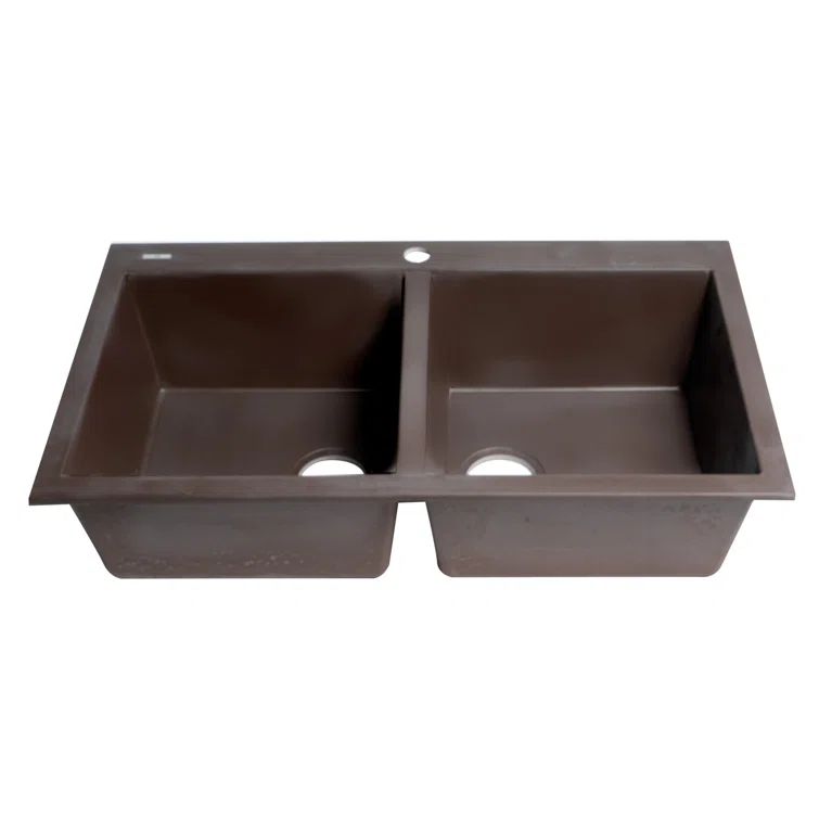 34'' Chocolate Double Bowl Granite Composite Kitchen Sink