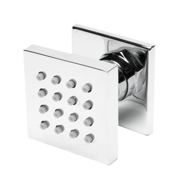 Polished Chrome Square Adjustable Shower Body Spray