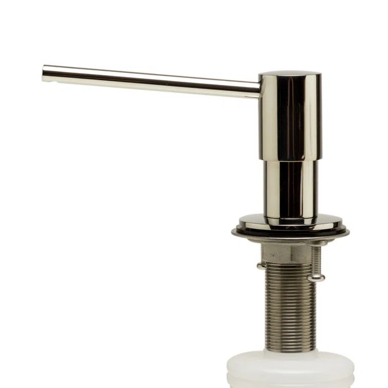 Polished Stainless Steel Modern Round Soap Dispenser