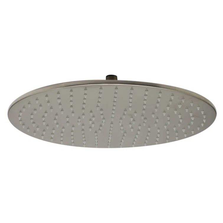 Brushed Nickel Round LED Rain Shower Head with Temperature Control