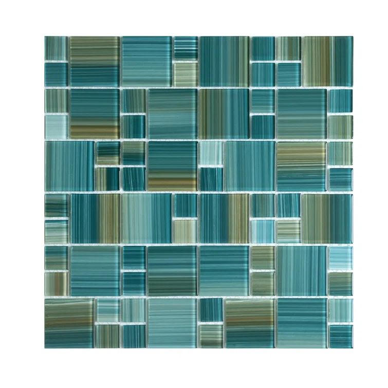 Lagoon Green Glass Mosaic Tile for Wall and Bathroom