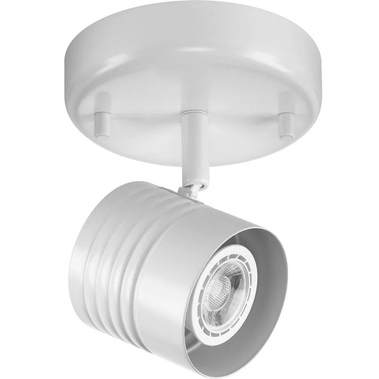 Satin White Ribbed Shade Steel Directional Wall Sconce