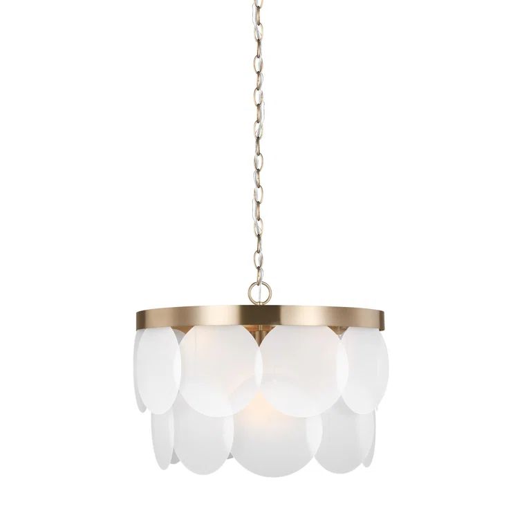 Satin Bronze and Glass 6-Light Round Pendant