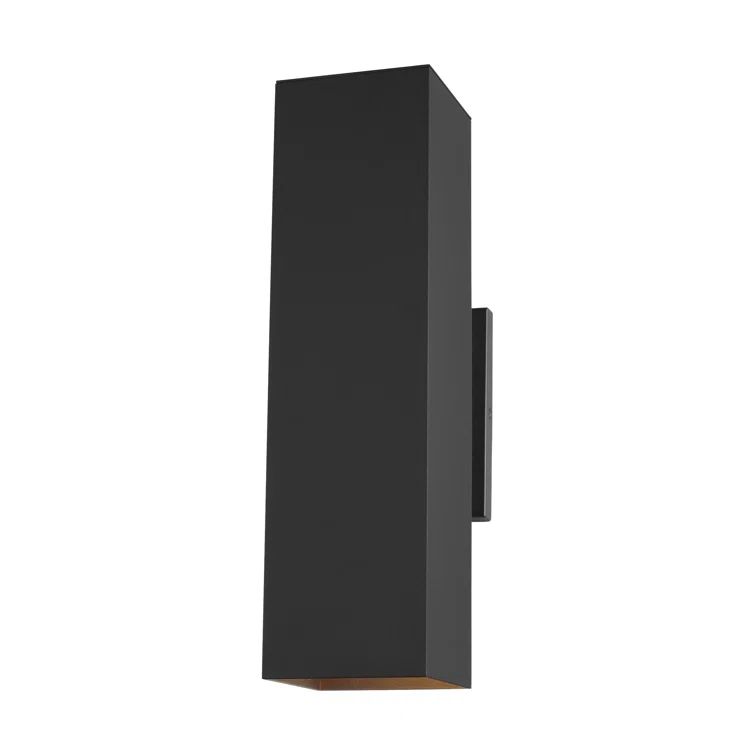 Black Aluminum and Tempered Glass 18.5" Outdoor Wall Lantern Sconce