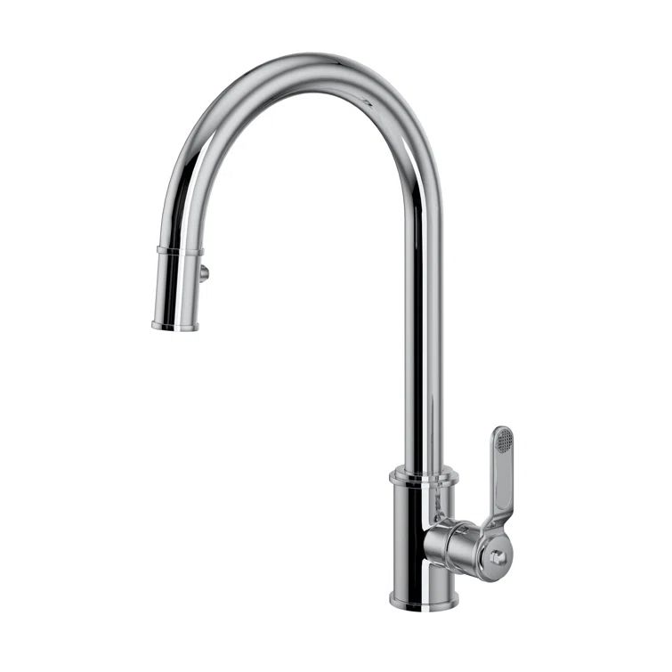 16 3/4" Chrome Brass Pull Down Kitchen Faucet