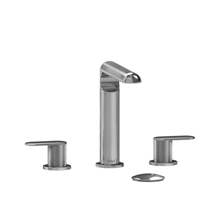 Chrome Widespread Bathroom Faucet with Lever Handles