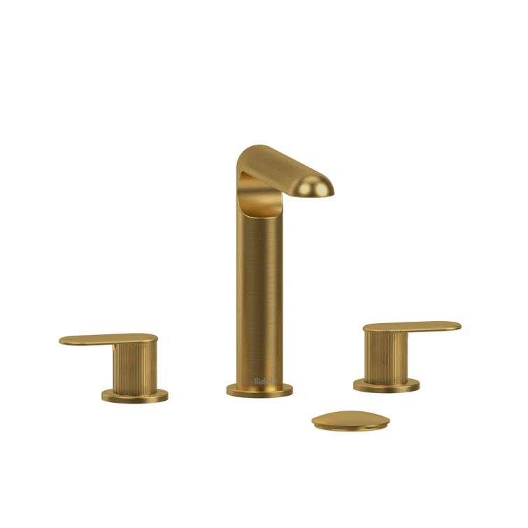 Brushed Gold Widespread Lavatory Faucet with Lever Handles