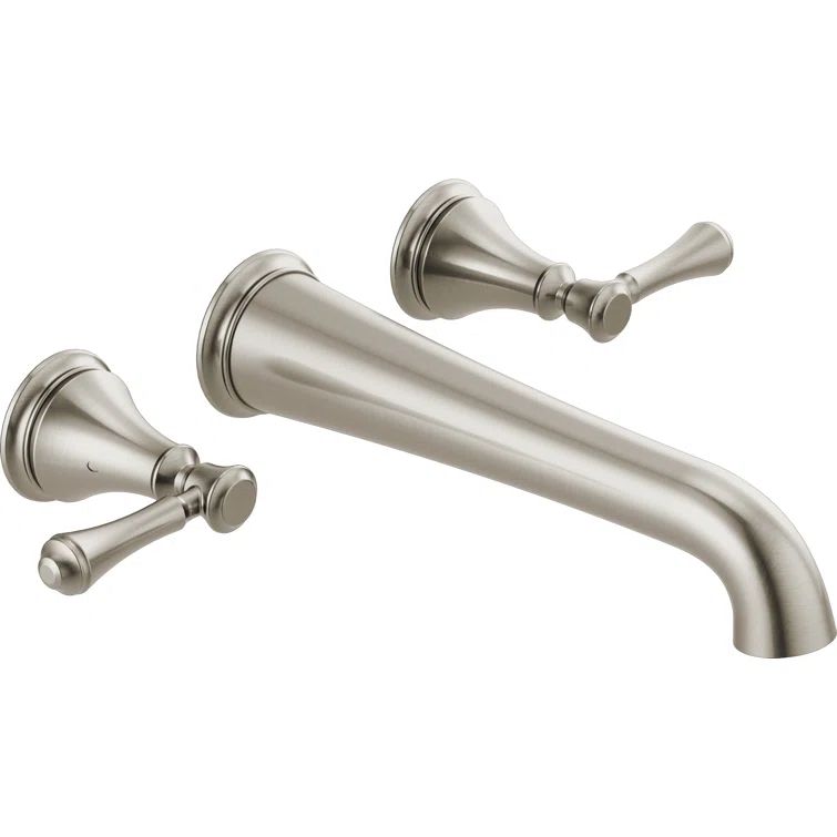 Stainless Steel Wall Mounted Double Handle Tub Faucet