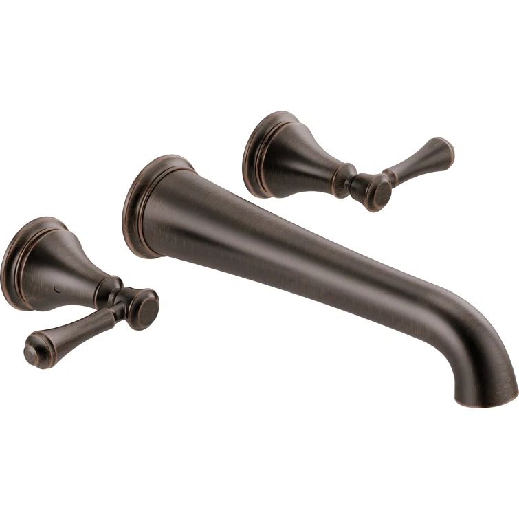 Venetian Bronze Wall Mounted Double Handle Tub Filler