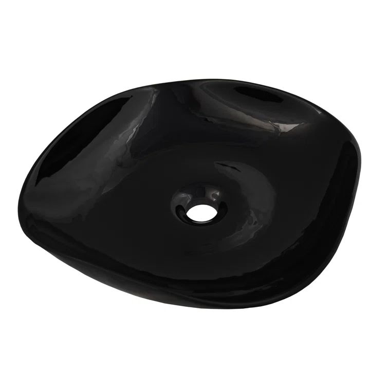 Black Hand Spun Murano Glass Vessel Sink