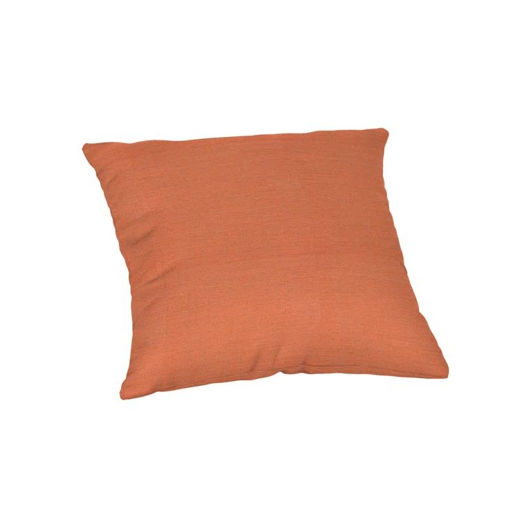 Sunbrella 16" Orange Polyester Square Throw Pillow